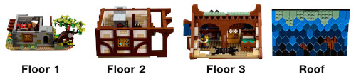 Three floors and roof pieces (click to enlarge)