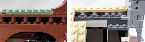Round Brick Roof Support (left: official; right: my MOC)