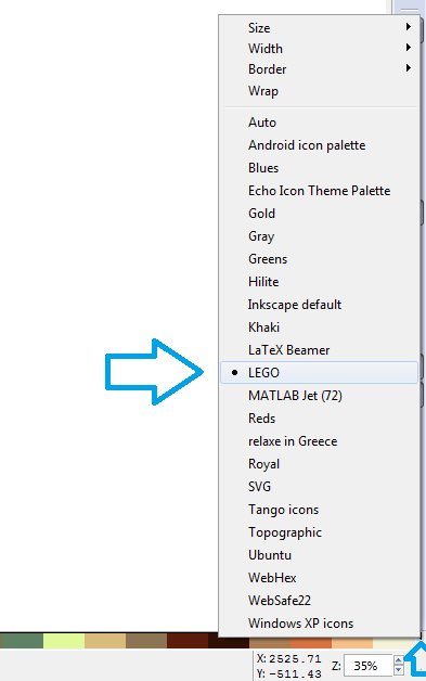 Figure 2: Selecting the LEGO palette