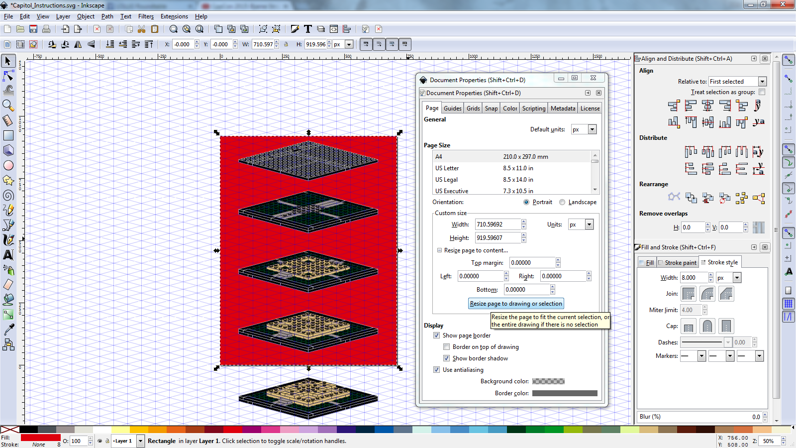 Figure 24: a red 8.5:11 ratio rectangle