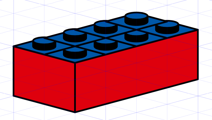 Figure 18: 8 Blue studs on a red brick