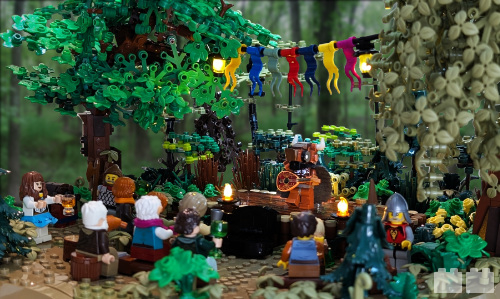 Myndros, the minstrel minotaur at the Kaliphlin Forest Stage